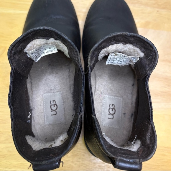 UGG Bonham Womens 8 Brown Leather Chelsea Boot Slip On Shearling Sheepskin Lined - Picture 6 of 8